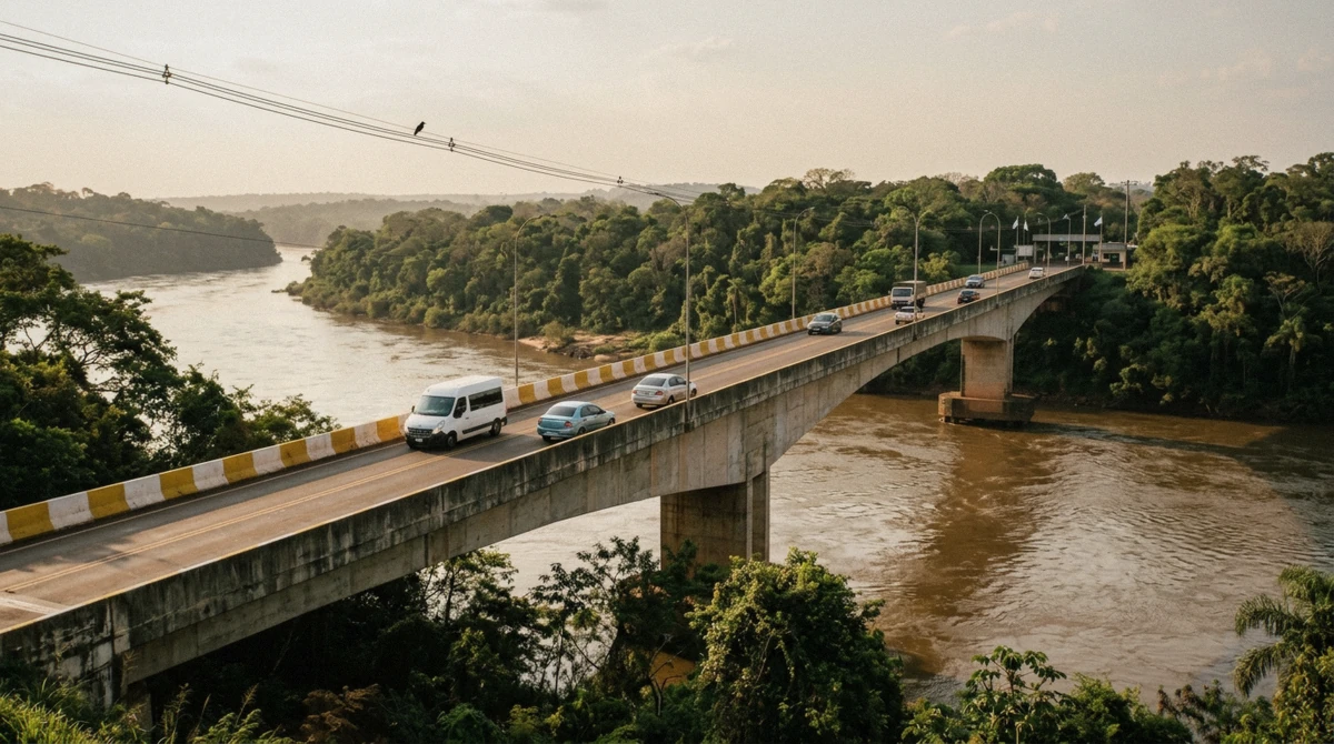 The border bridge between Foz do Iguacu and Puerto Iguazu, crossed on a self-organised Iguazu Falls trip