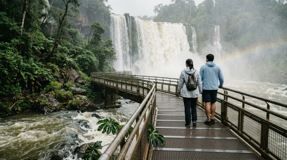 Argentine Lower Circuit walkway on the second day of a two-day Brazil and Argentina Iguazu Falls tour