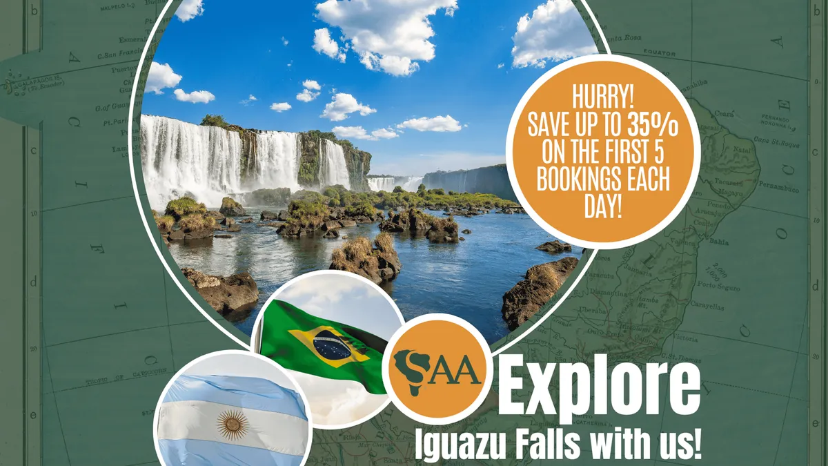 Walkway crowded with visitors above the falls on a full-day Iguazu Falls tour of the Brazilian and Argentine sides